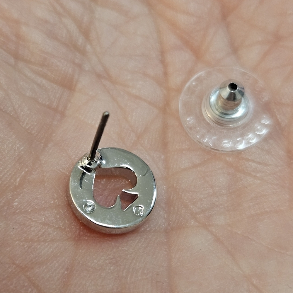 NWT Kate Spade ♠️ Silver 'Spot The Spade' Stud Earrings - Picture 5 of 5
